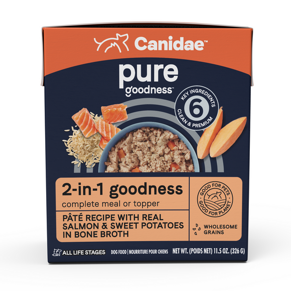 Canidae PURE 2-in-1 Goodness Real Salmon & Sweet Potatoes in Bone Broth Pate, 11.5oz