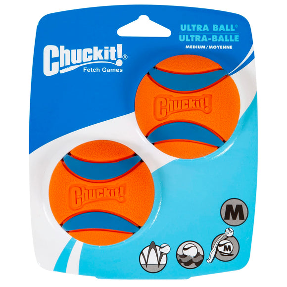 Chuckit! Ultra Ball Durable Dog Toys  Medium  2-Pack