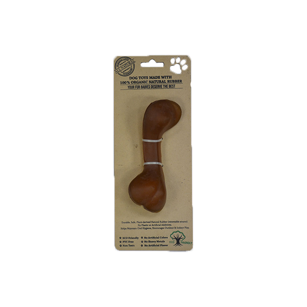 IndiPets Organic Rubber Bone Dog Toy Medium