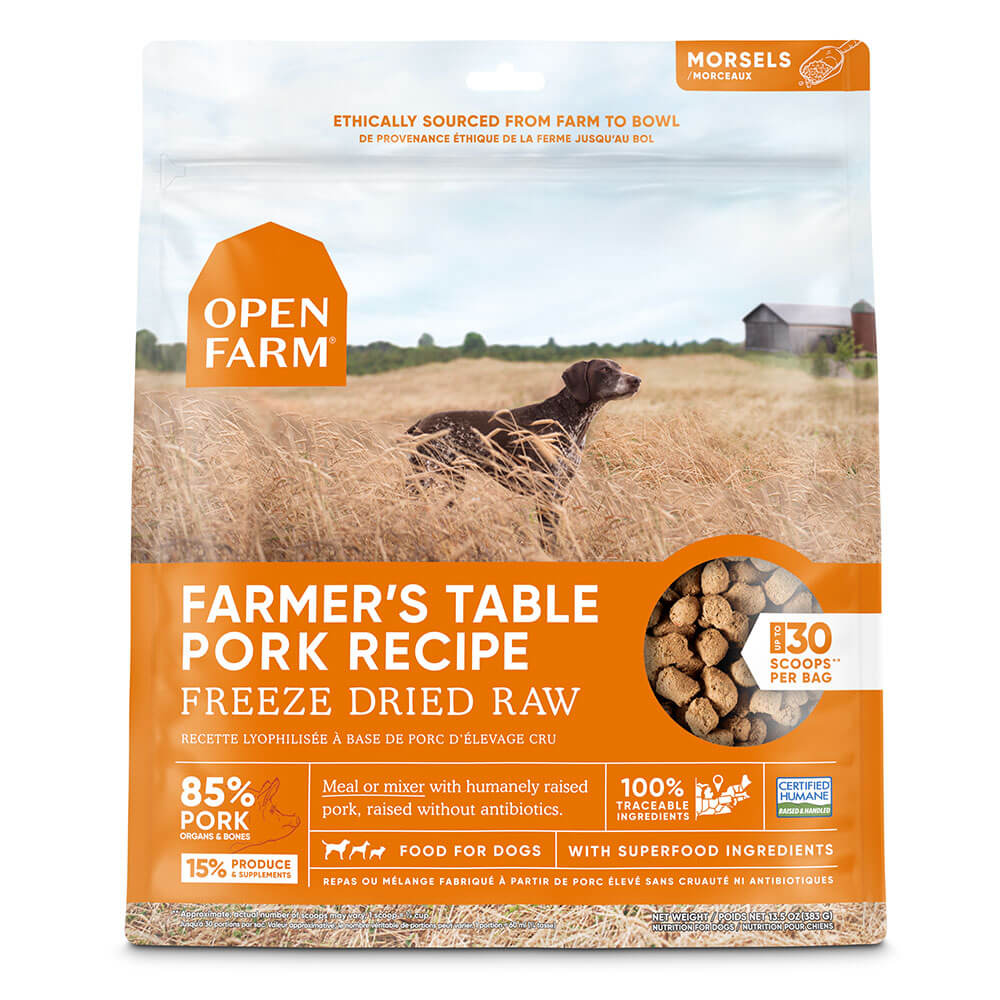 Open Farm Farmer s Table Pork Freeze Dried Dog Food 13.5 Oz