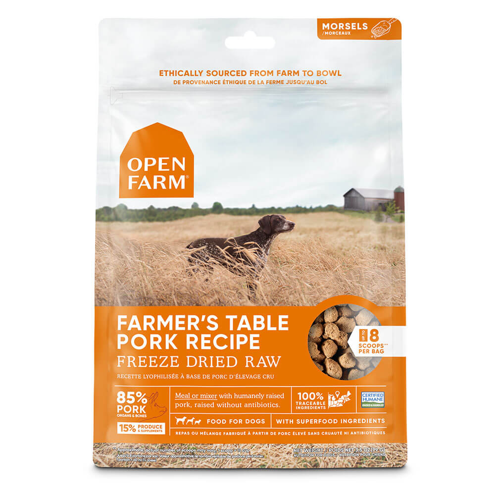 Open Farm Freeze Dried Raw Pork Dog Food 3.5oz