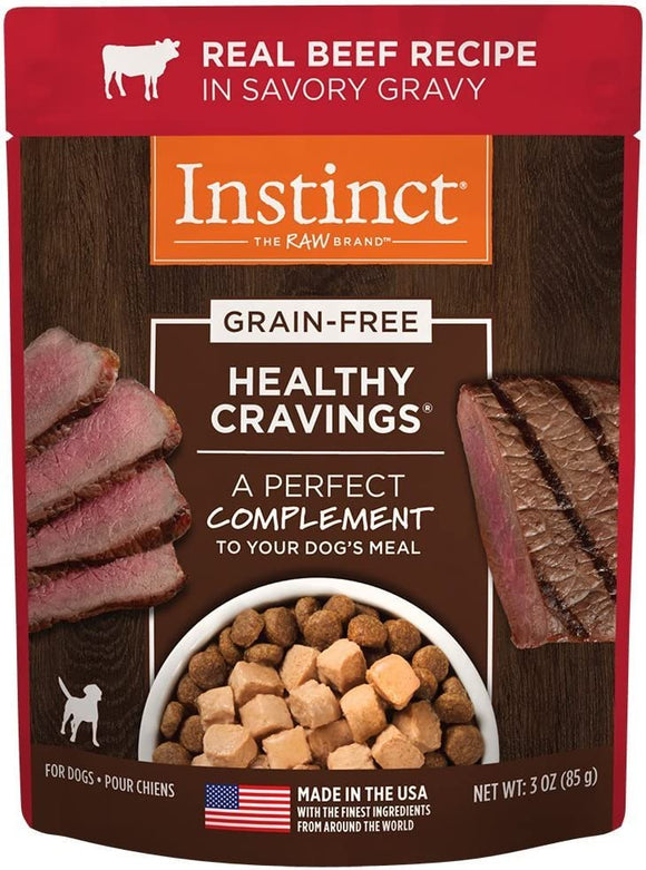 Healthy Cravings Grain Free Recipe Natural Wet Dog Food Toppers Beef 3 oz