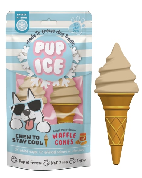 Spot Ethical Pet Dog Treat Pup Ice Waffle Cone Vanilla & Peanut Butter Flavor 3.8oz