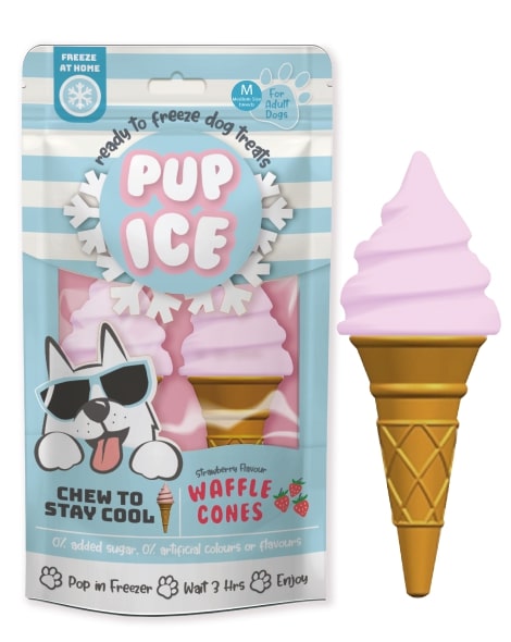 Spot Ethical Pet Dog Treat Pup Ice Waffle Cone Strawberry Flavor 3.8oz