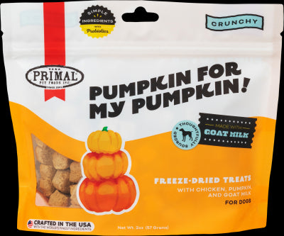 Primal Freeze Dried Chicken & Pumpkin Dog Treats with Goat Milk, Pumpkin for My Pumpkin Natural Treats, 2 oz