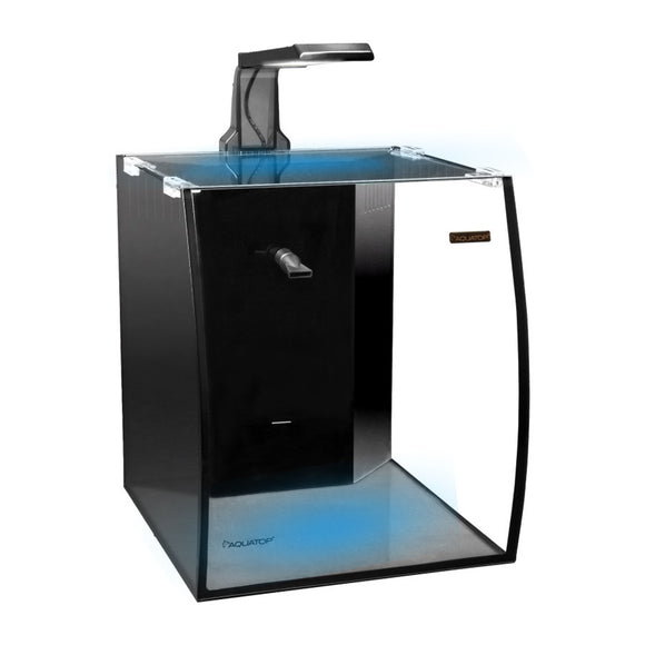 AQUATOP BFT-05 5 Gallon Vertical Bowfront Desktop Glass tank with Integrated Filtration