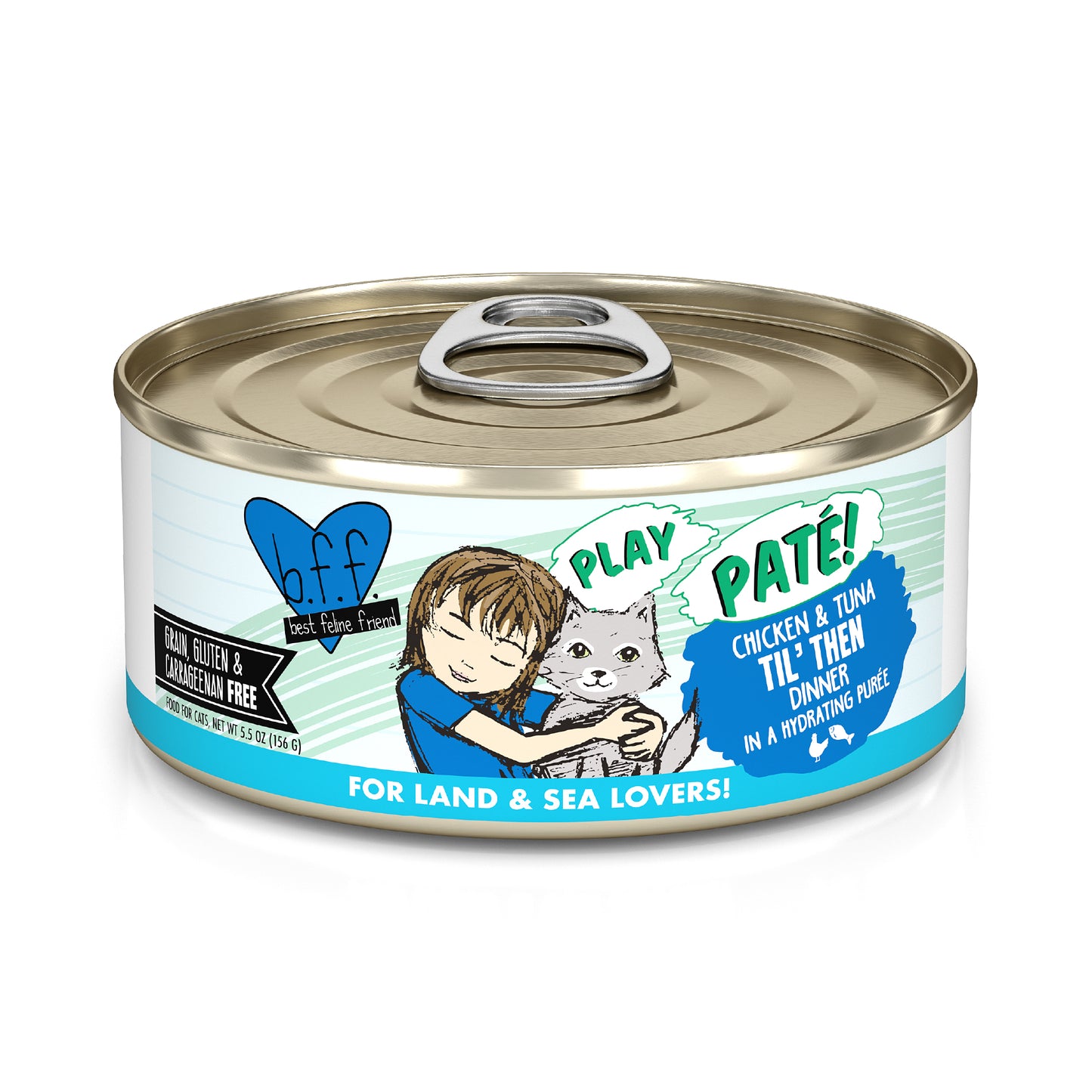 Weruva B.F.F. PLAY Pate Cat food 5.5oz Can Till Then Chicken Tuna