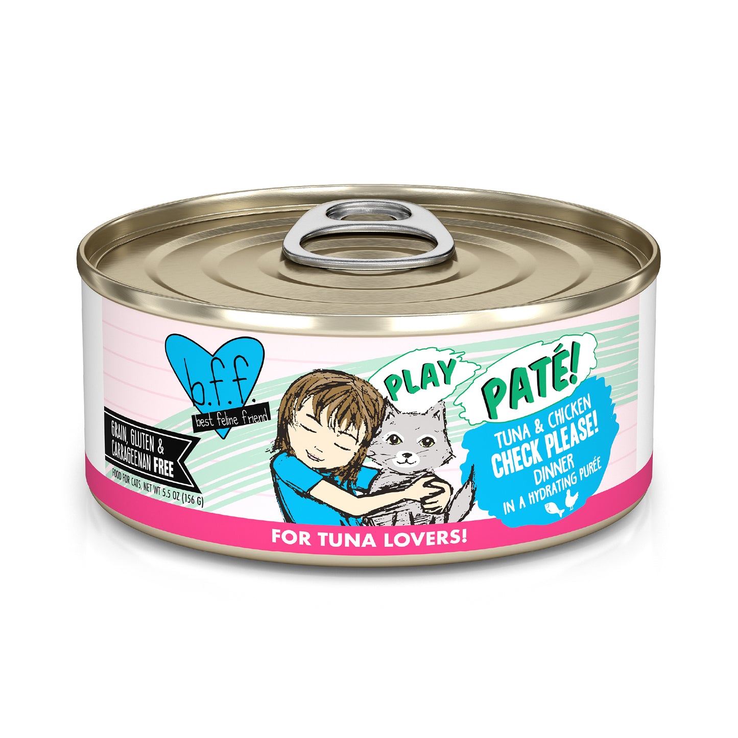 Weruva B.F.F. PLAY Pate Cat food 5.5oz Can Check Please Turkey & Chicken