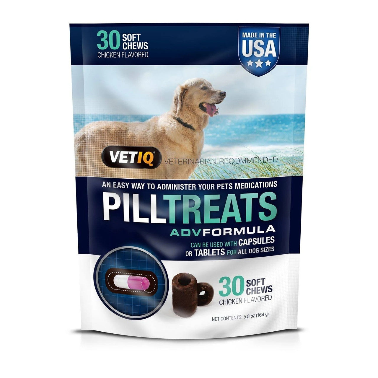 VETIQ Chicken Flavor Pill Treat Soft Chews 30ct