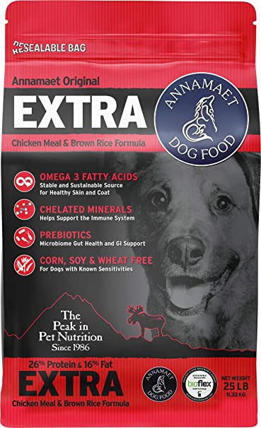 Annamaet Extra Dog Food 26% Protein Chicken Formula 25lbs