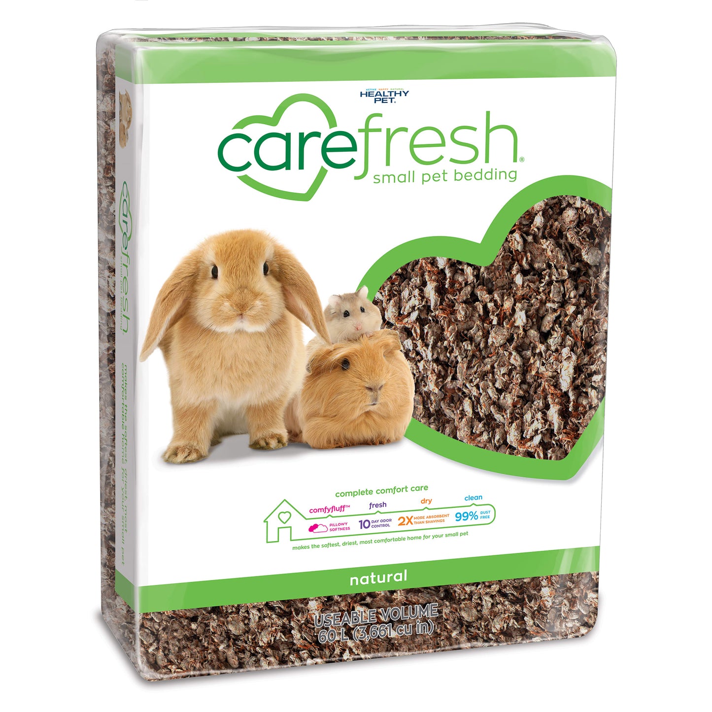 CareFRESH Natural Soft Paper Fiber Small Pet Bedding Brown 60L