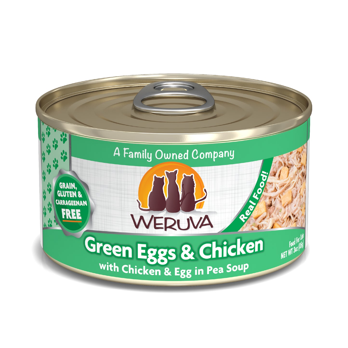 Weruva Classics 3oz Canned Cat food Green Eggs & Chicken