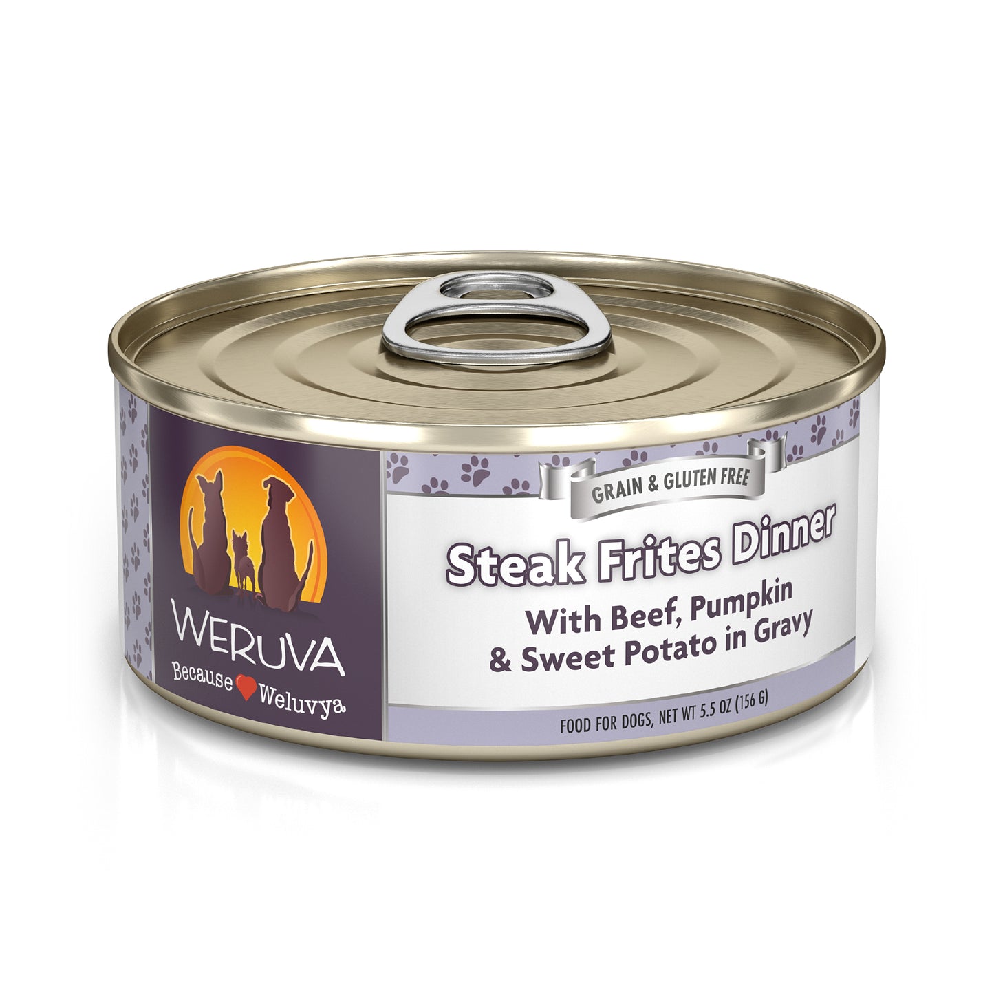 Weruva Classic Dog food 5.5oz Can Steak Frites