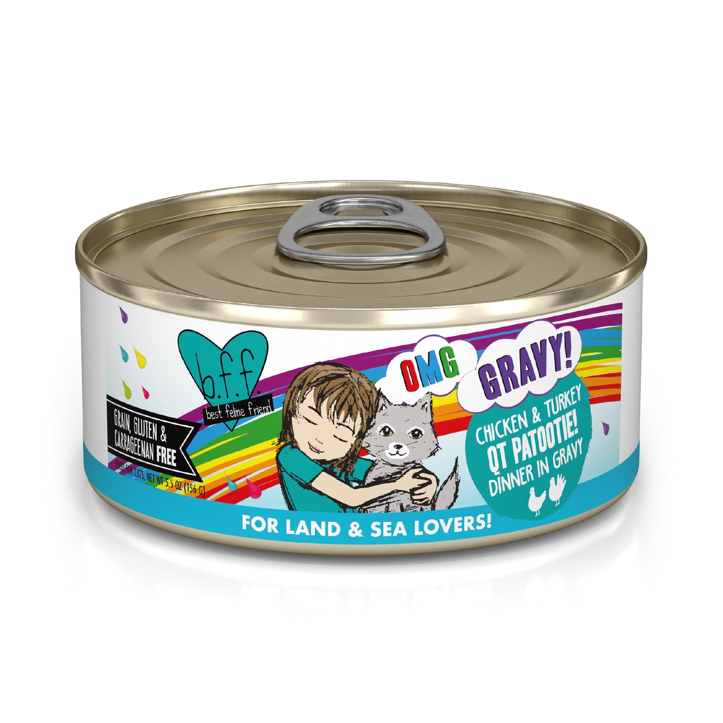 Weruva B.F.F. Oh My Gravy 5.5oz Canned Cat food Q T Patootie