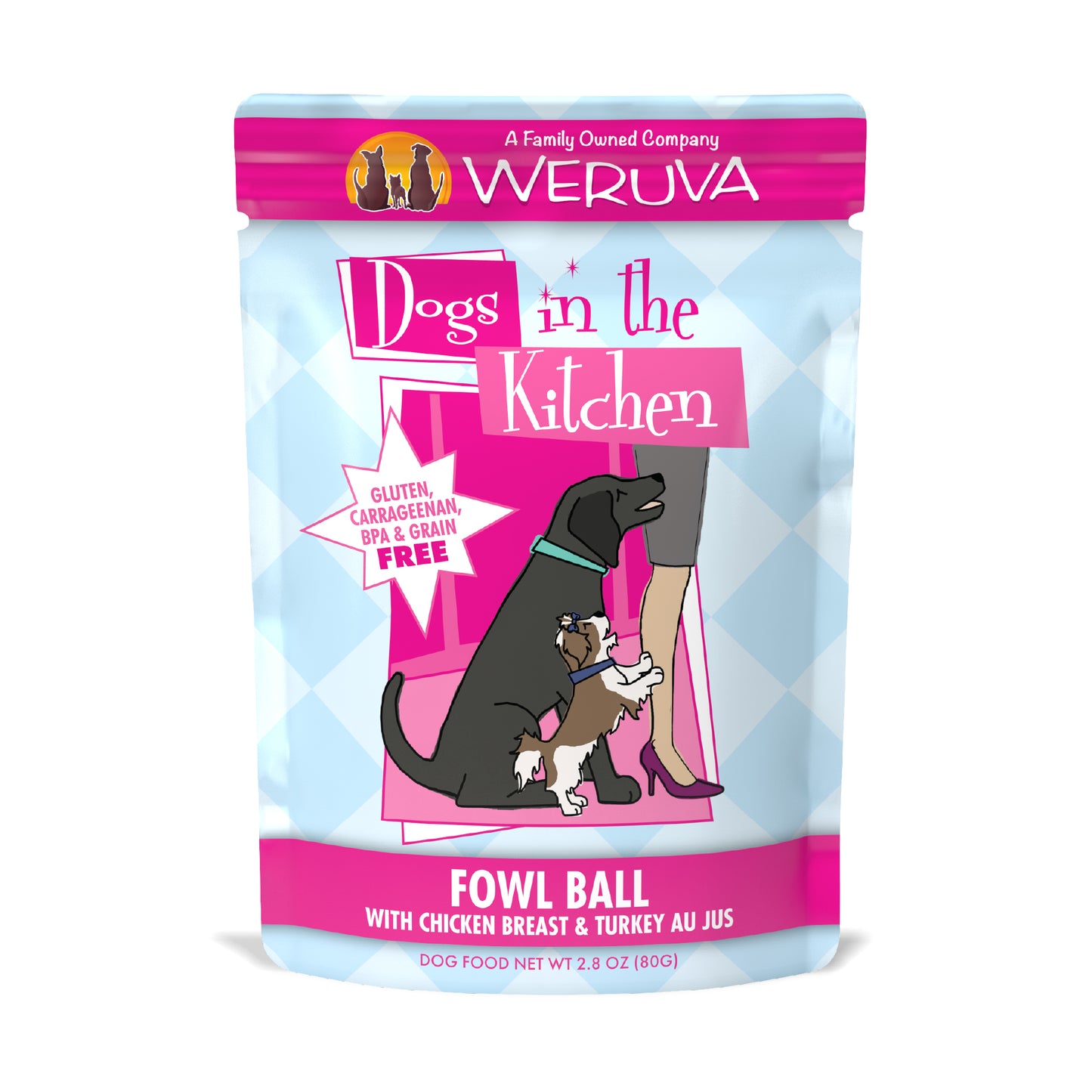 Weruva Dogs in the Kitchen 2.8oz Pouch Dog food Fowl Ball with Chicken Breast & Turkey