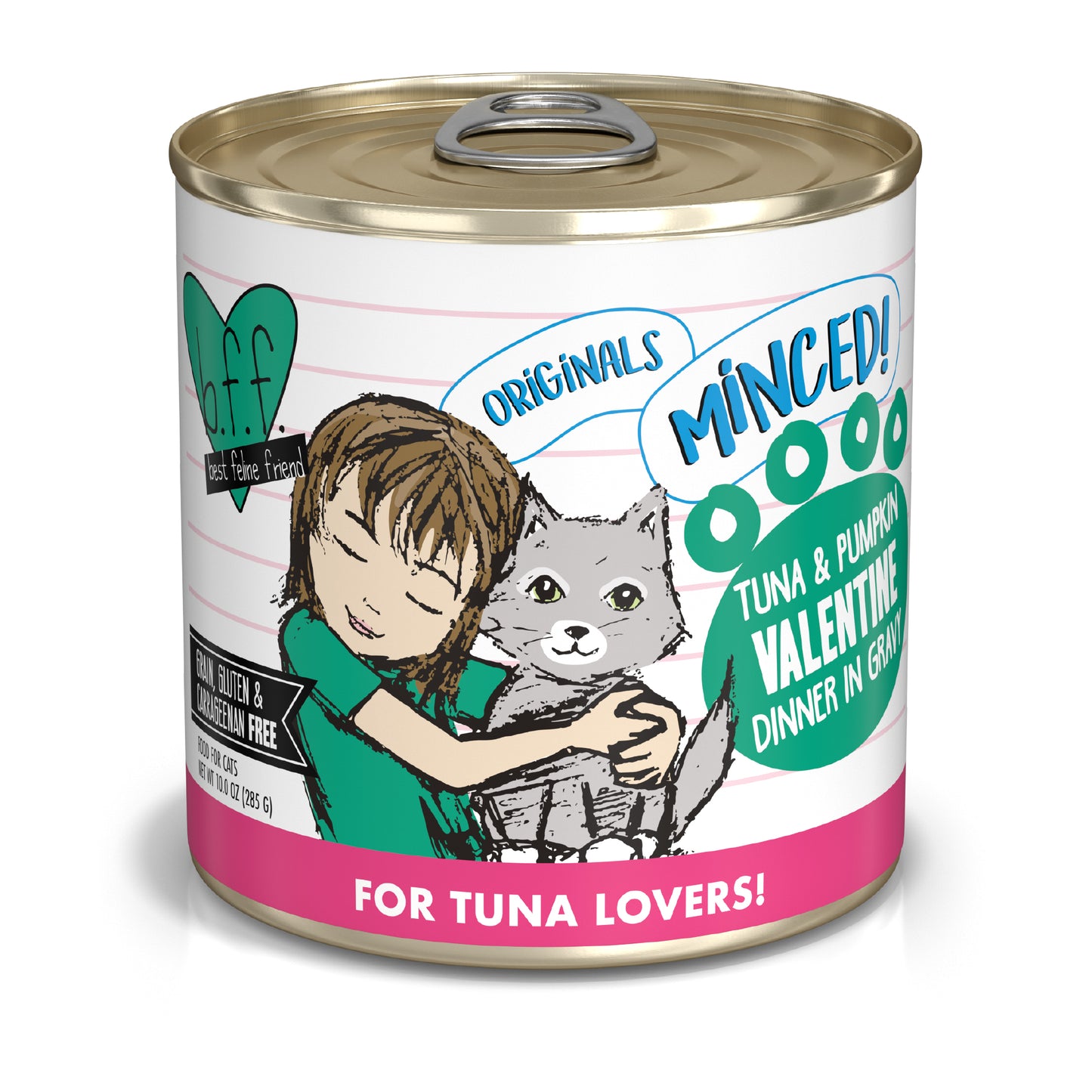 Weruva B.F.F. Originals 10oz Canned Cat food Tuna & Pumpkin Valentine