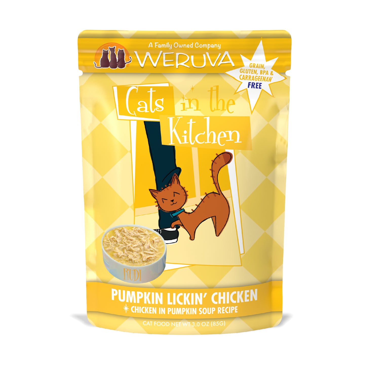 Weruva Cats in the Kitchen 3oz Pouch Cat Food Pumpkin Lickin Chicken