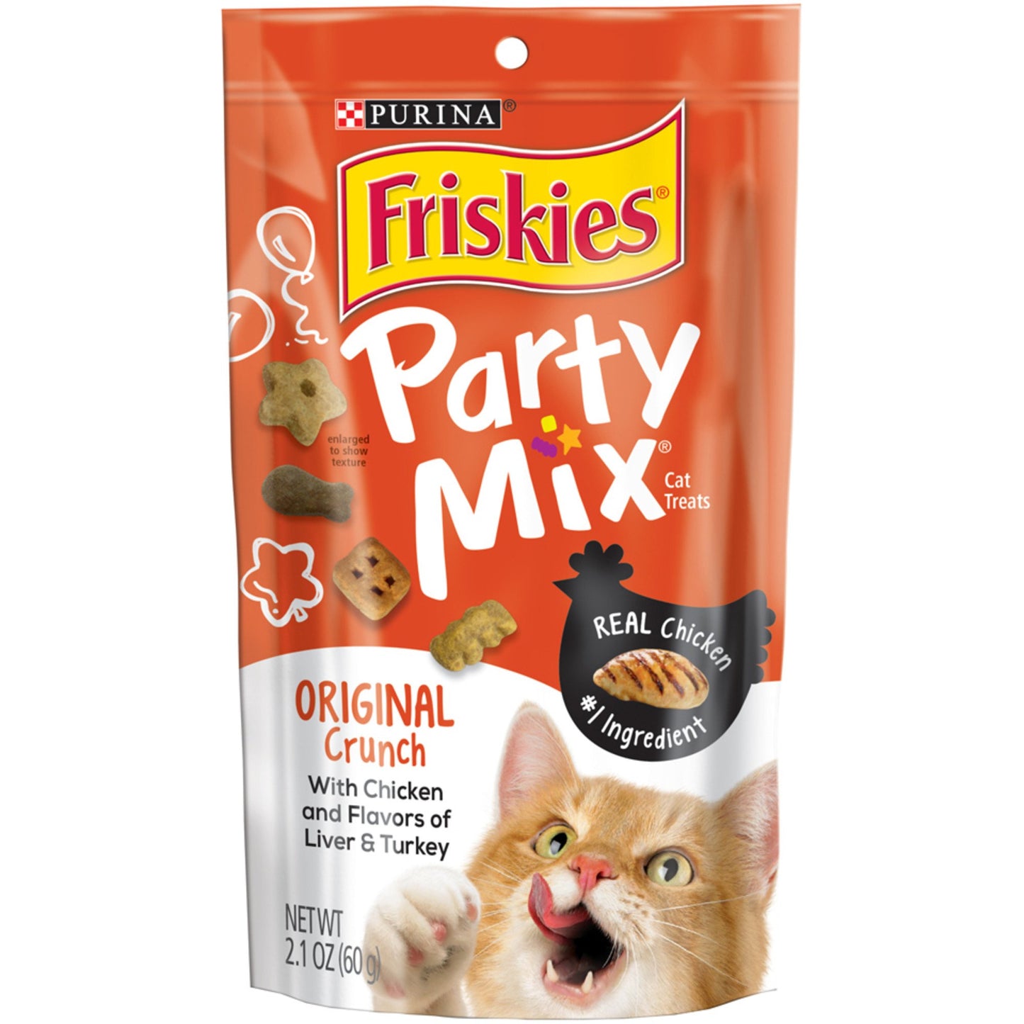 Friskies Cat Treats Party Mix Original Crunch 2.1 oz. Pouch