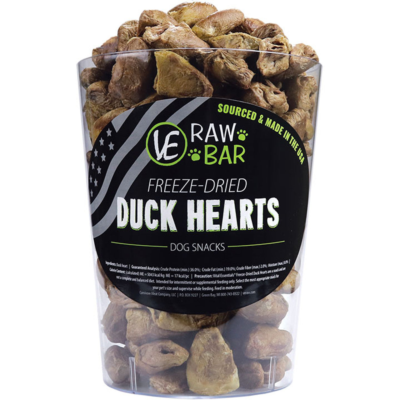 Vital Essentials Raw Bar Freeze Dried Duck Hearts