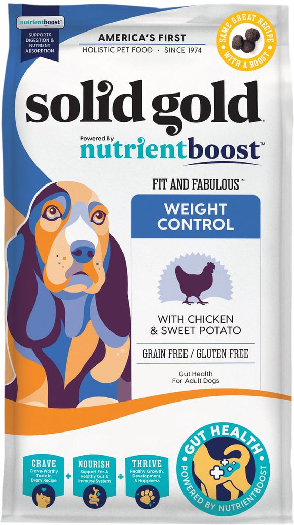 Solid Gold Nutrientboost Fit & Fabulous Weight Control Grain-Free Chicken Dry Dog Food 3.75#