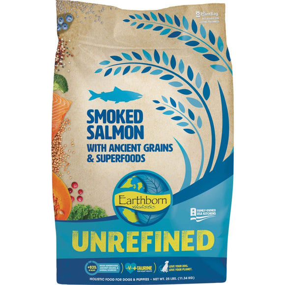 Earthborn Holistic Unrefined Salmon with Ancient Grains Dry Dog Food  25 lb