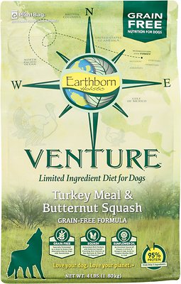 Earthborn Holistic Venture Grain-Free Limited Ingredients Turkey & Butternut Squash Dry Dog Food 4 lb