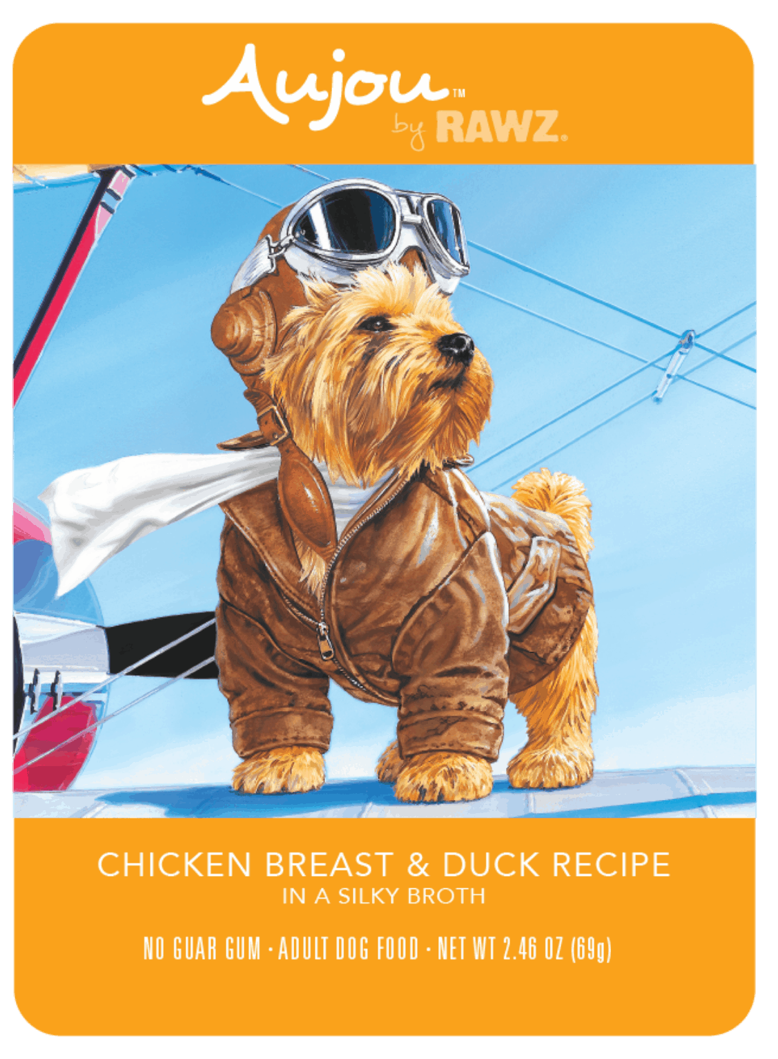 Rawz Wet Dog Food AuJus 2.5oz Chicken and Duck