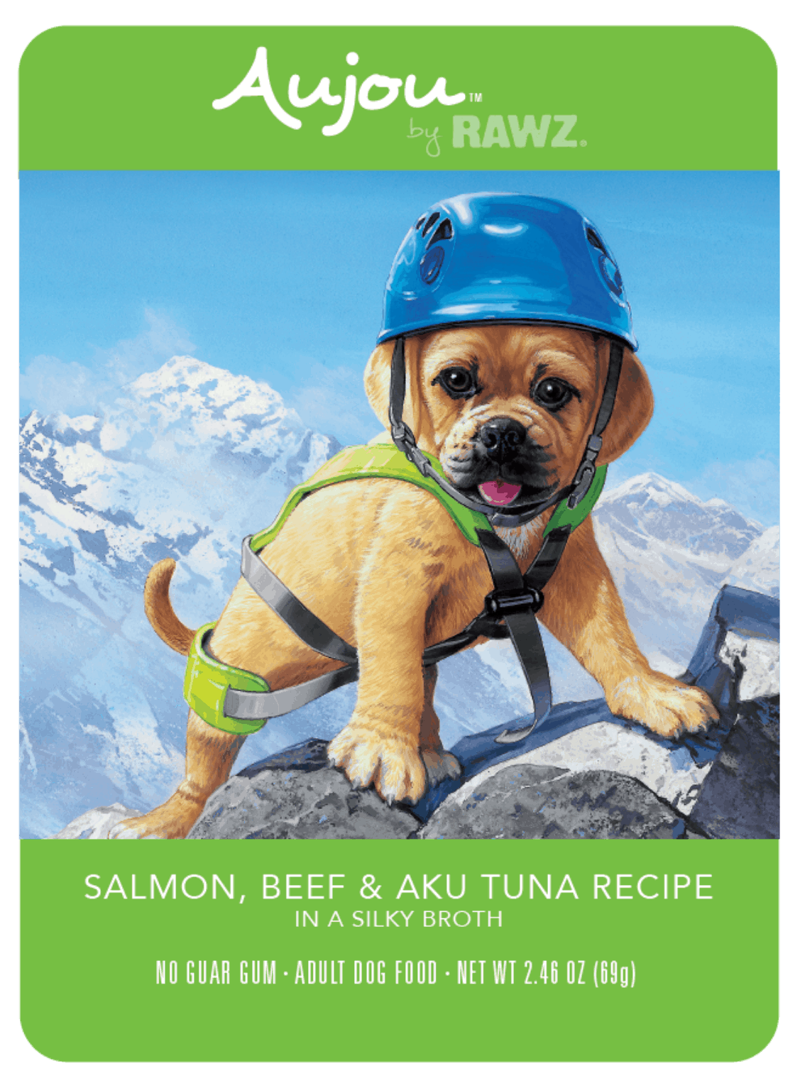Rawz Wet Dog Food AuJus 2.5oz Aku Tuna Salmon and Beef