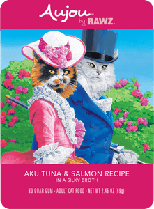 Rawz Aujou 2.5oz Cat Food Pouch Aku Tuna and Salmon