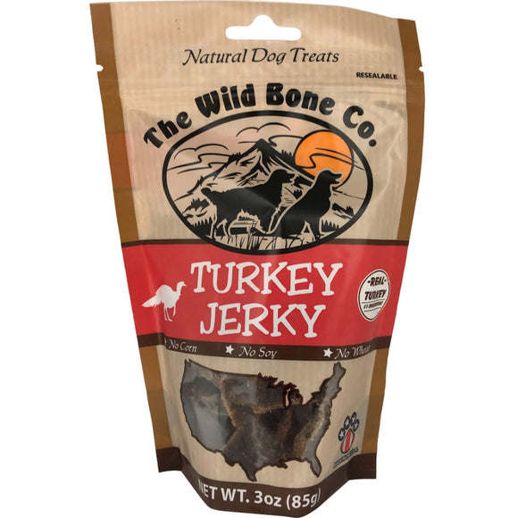 The Wild Bone Jerky Natural Dog Treat 3oz Turkey