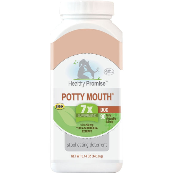 Four Paws Healthy Promise Potty Mouth Tablets - Coprophagia Stool Eating Deterrent for Dogs 90 Count 5.14 oz.
