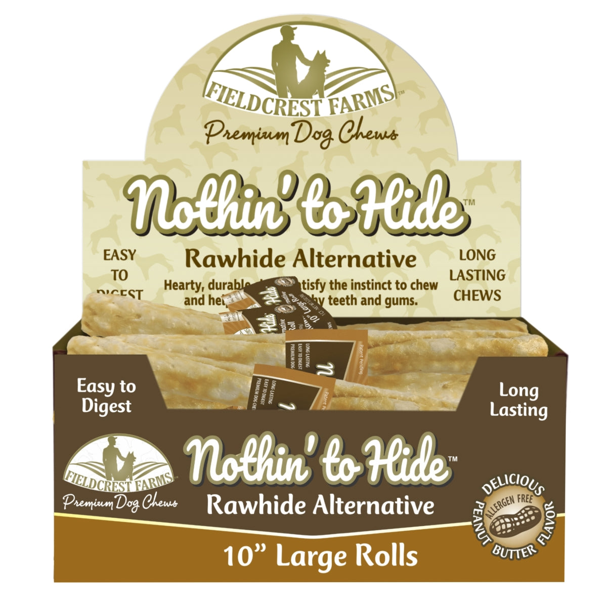 Fieldcrest Farms 168BX 10 in. Nothin to Hide Rawhide Alternative Rolls