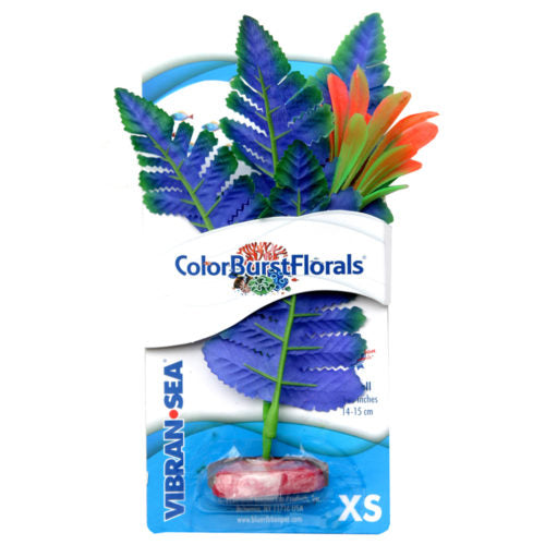 Blue Ribbon Pet Products Colorburst Florals Butterfly Sword Silk Plant Blue - Extra Small