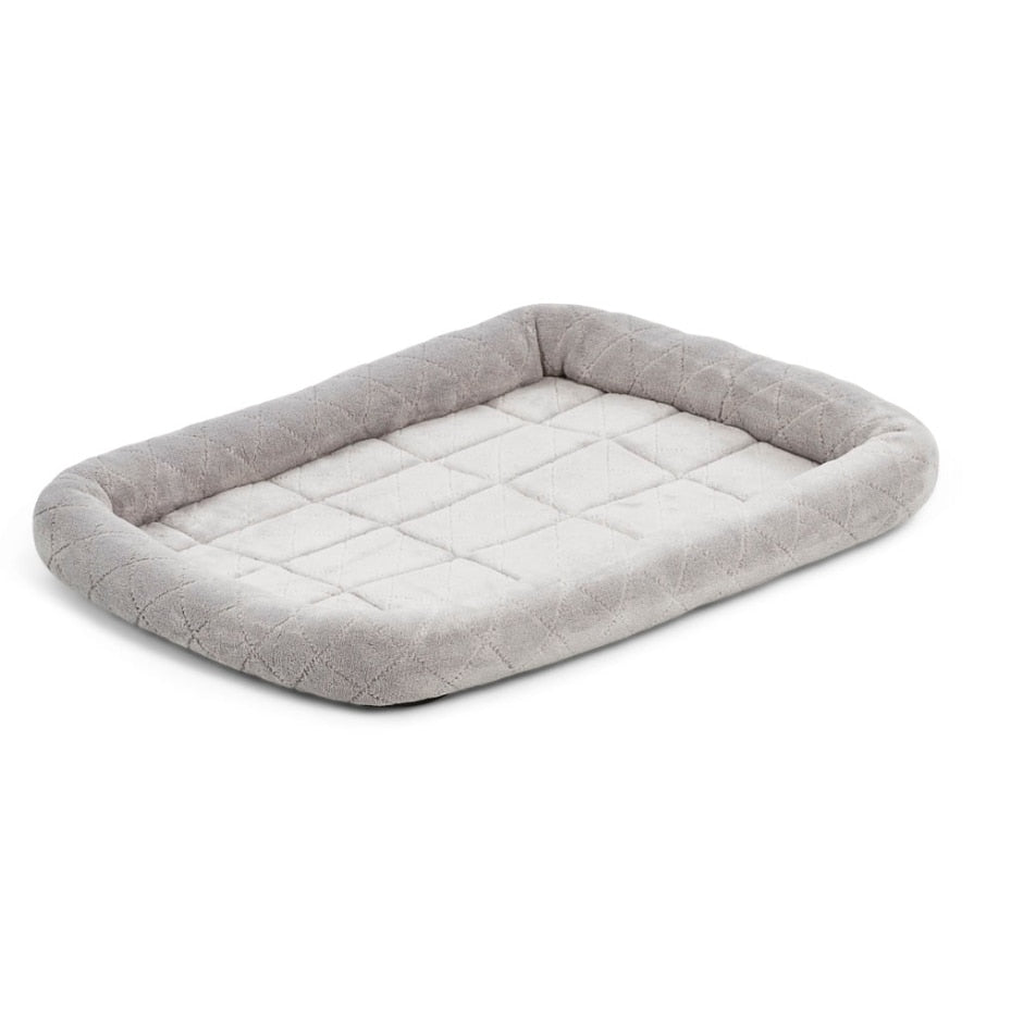 Midwest Homes for Pets 22 in. Quiet Time Diamond Stitch Bed with Elastic Bands Grey