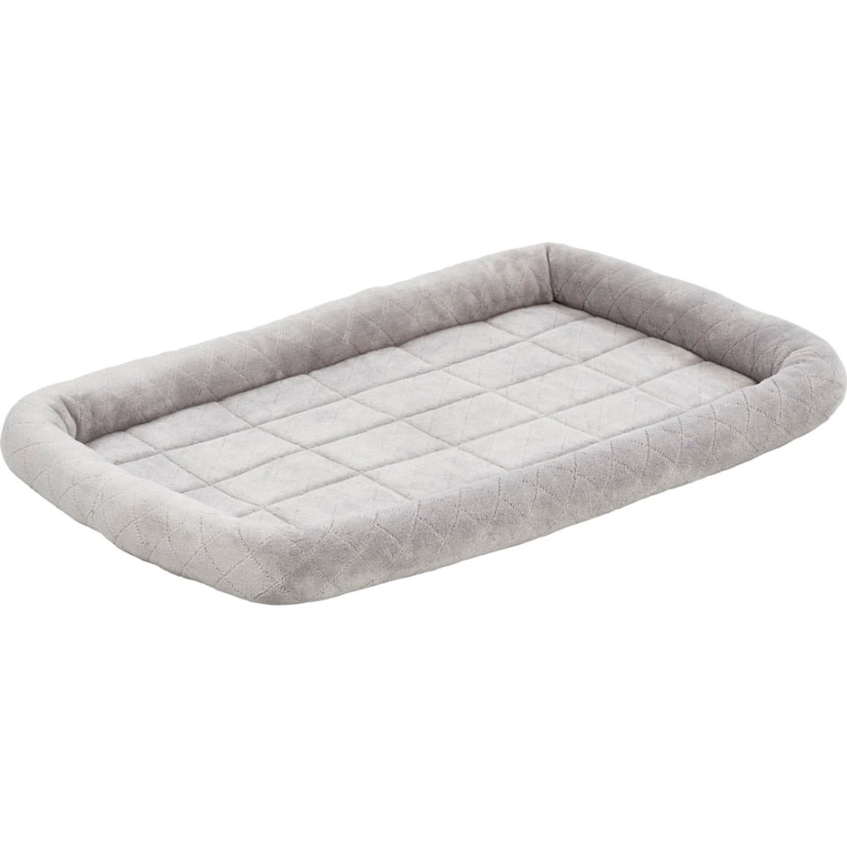 Midwest Homes for Pets 36 in. Quiet Time Diamond Stitch Bed with Elastic Bands Grey