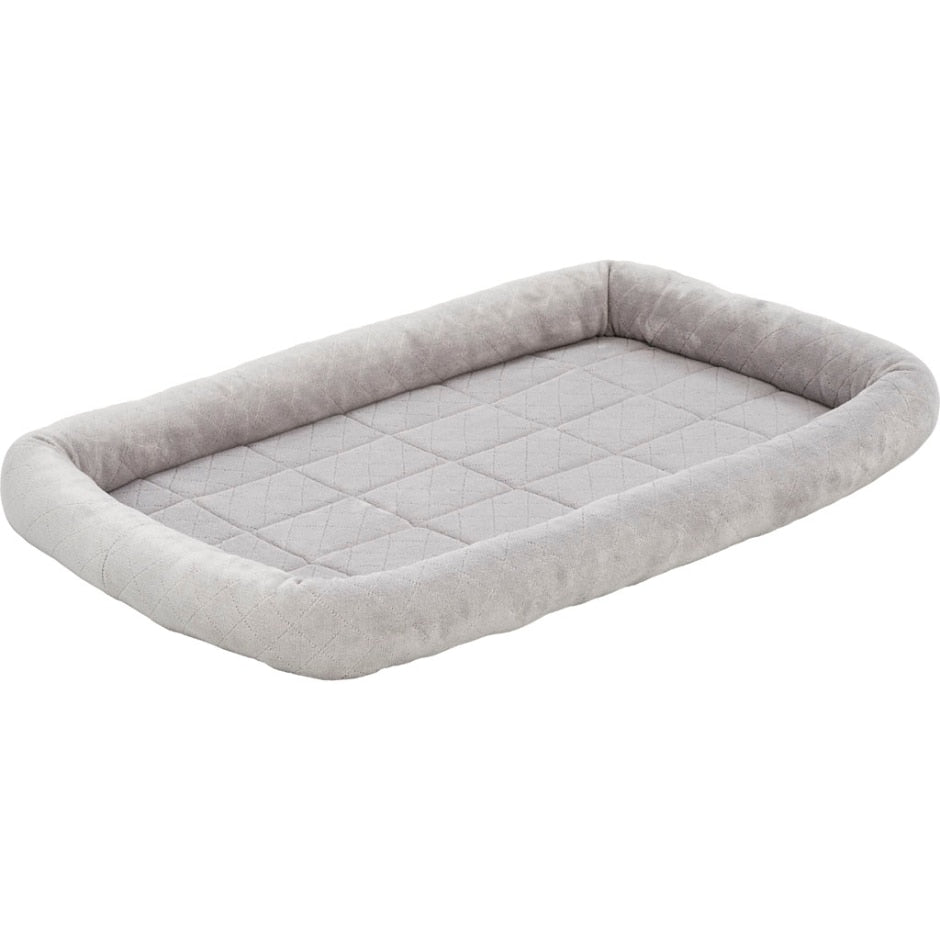 Midwest Homes for Pets 42 in. Quiet Time Diamond Stitch Bed with Elastic Bands Grey