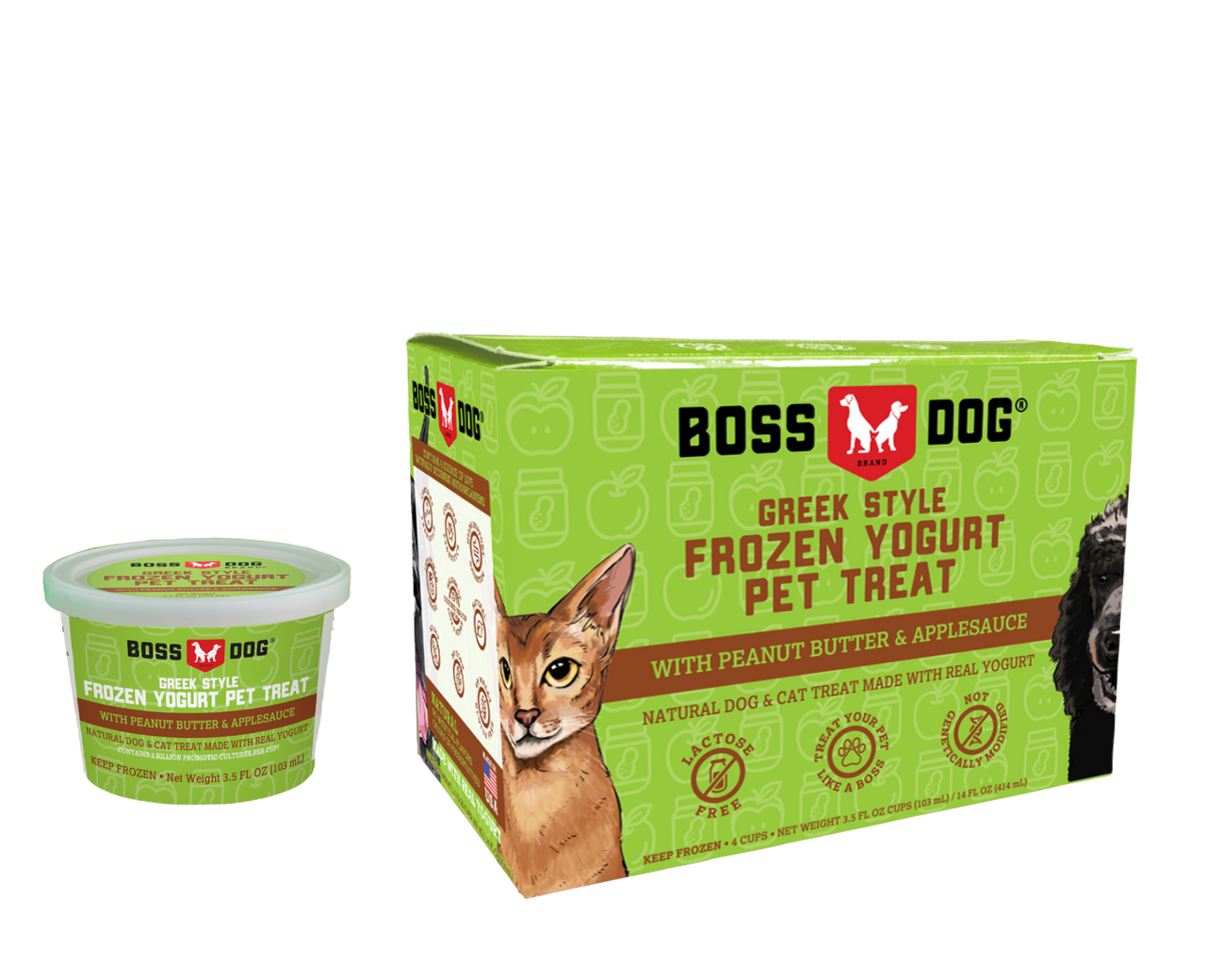 Boss Dog Yogurt Peanut Butter & Applesauce Dog Food 3.5oz 4-Pk