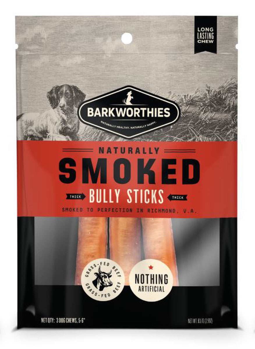 Barkworthies Smoked Bully 6 in Thick 3pk