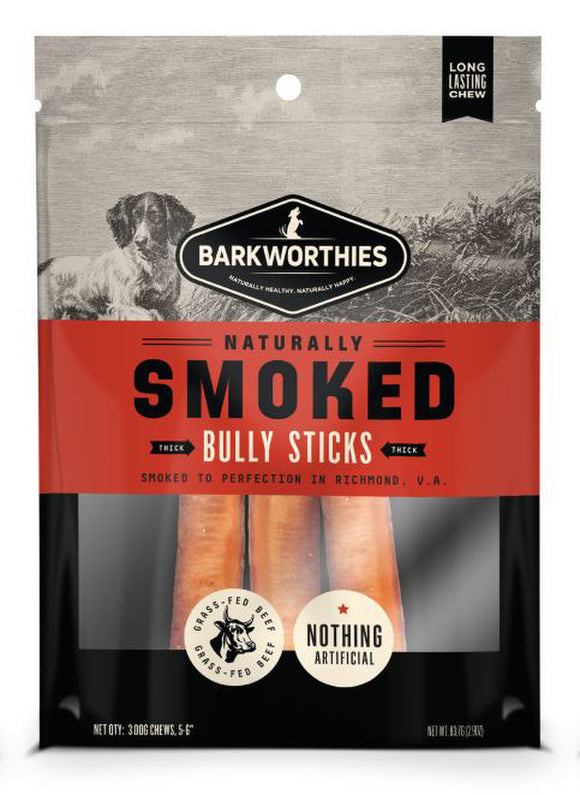 Barkworthies Smoked Bully 6 in Thick 3pk