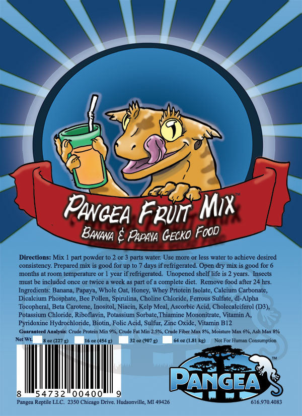 Pangea Fruit Mix Crested Gecko Diet Banana Papaya, 2oz