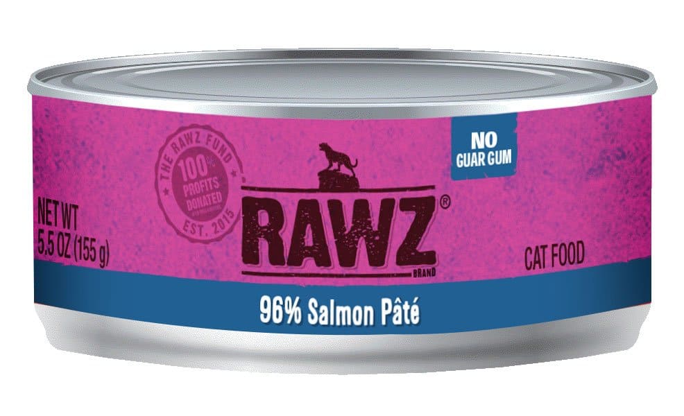 Raws Wet Cat Food 5.5oz Pate 96% Salmon