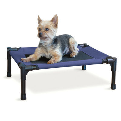 K&H Pet Products Original Pet Cot Elevated Pet Bed Small Blue 17 x 22 x 7