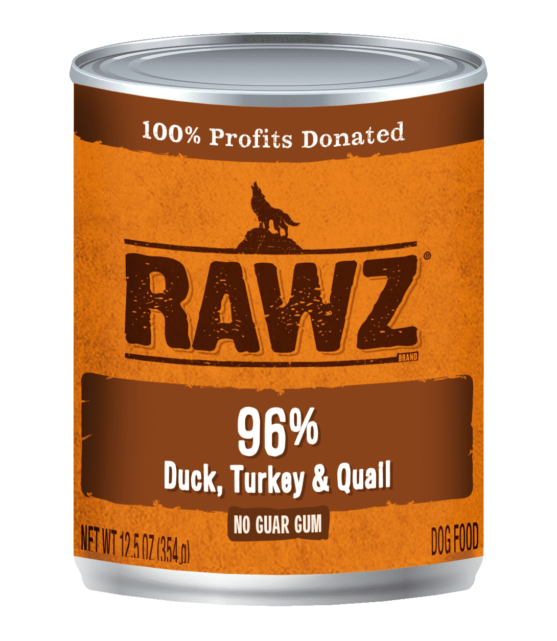 Rawz Canned Dog Food 12.5 oz Pate 96% Turkey and Quail