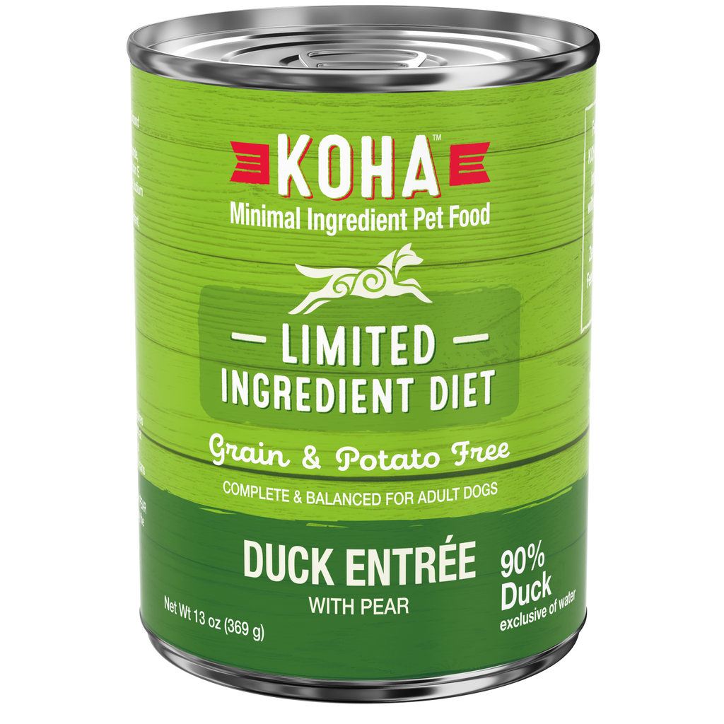 Koha Grain Free Limited Ingredient 13.2oz Canned Dog Food 90% Duck