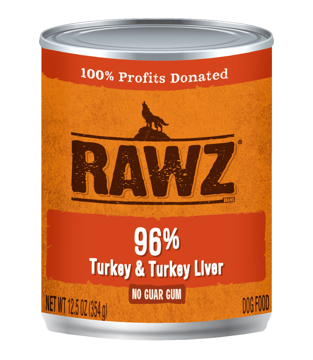 Rawz Canned Dog Food 12.5 oz Pate 96% Turkey