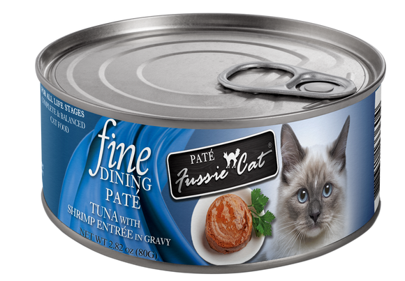 Fussie Cat Fine Dining Pate Tuna with Shrimp Entrée 2.82oz