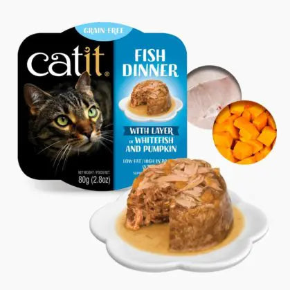 Catit Wet Cat food Tuna Dinner 2.8oz Whitefish and Pumpkin