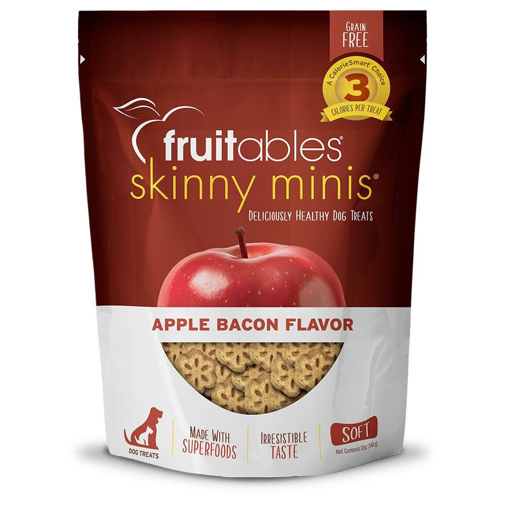 Fruitables Skinny Mini Dog Treats Apple Bacon Flavor Healthy Dog Treats 12 Ounces