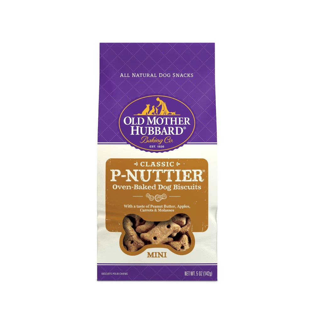 Old Mother Hubbard Classic P-Nuttier Biscuits Baked Dog Treats Mini 5 Ounce Bag