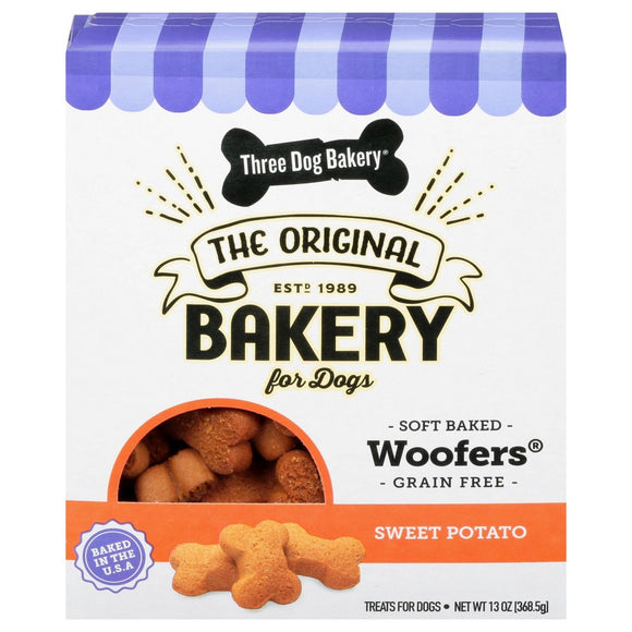 Three Dog Bakery Grain Free Wafers Sweet Potato Dry Chewy Dog Treats 13oz